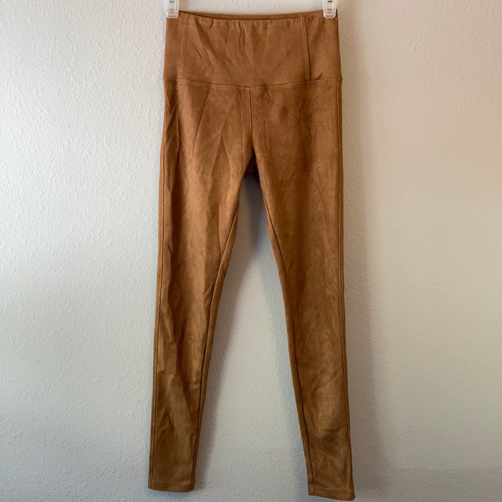 David Lerner faux suede leggings size xs